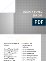 Double Entry Errors