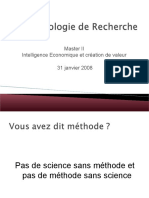 Master II Intelligence Economique Et Création de Valeur 31 Janvier 2008