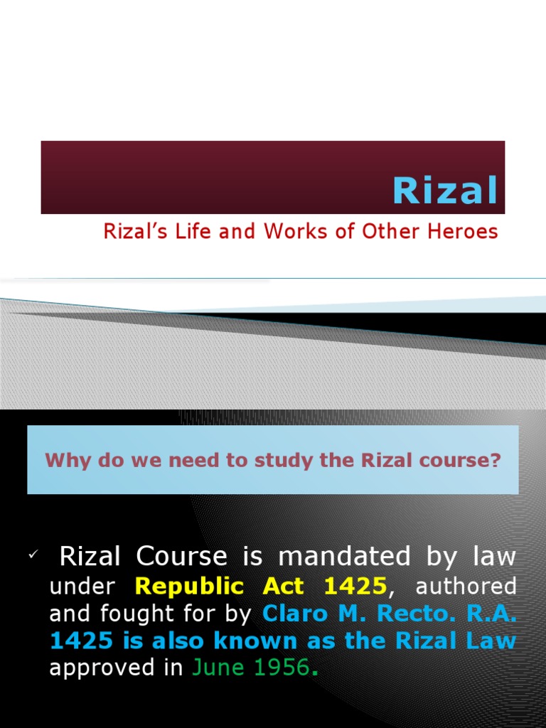 Importance of Studying Rizal's Life | PDF | Philippines