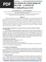 Buying Behaviour of Consumers of Edible Oil - A Study of Tiruchirappalli City