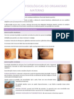 alterações fisiológicas do organismo materno