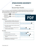 Research Paper Checklist: Writing Centre