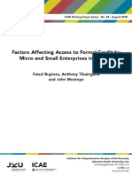 Factors Affecting Access To Formal Credit by Micro and Small Enterprises in Uganda