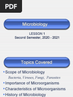 Microbiology: Lesson 1 Second Semester, 2020 - 2021