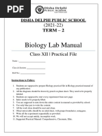 Class 12 Biology Lab Manual Term-Ii Practical Content 2021-22