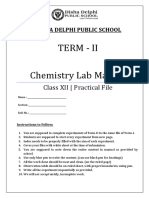 Class 12 Chemistry Lab Manual Term 2 Experiments