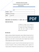 Principio de Inocencia y Carga de La Prueba en El Proceso Penal