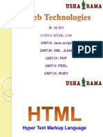 R-16 IV/I Unit-I: HTML, Css UNIT-II: Java Script Unit-Iii: XML, Ajax Unit-Iv: PHP Unit-V: Perl Unit-Vi: Ruby