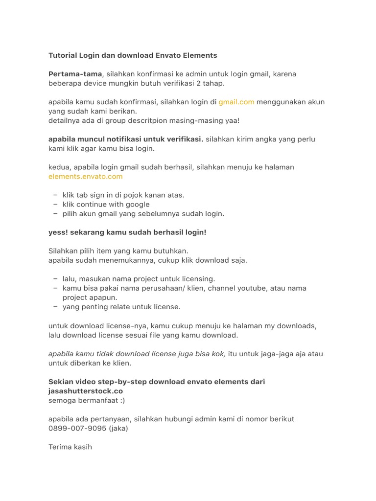 Tutorial Login Dan Download Envato Elements Pdf