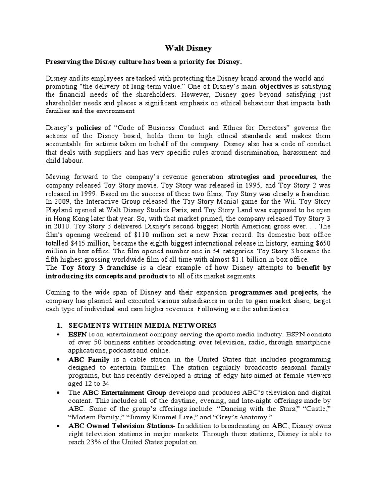 Disney's Global Strategy and Success | PDF | The Walt Disney Company ...