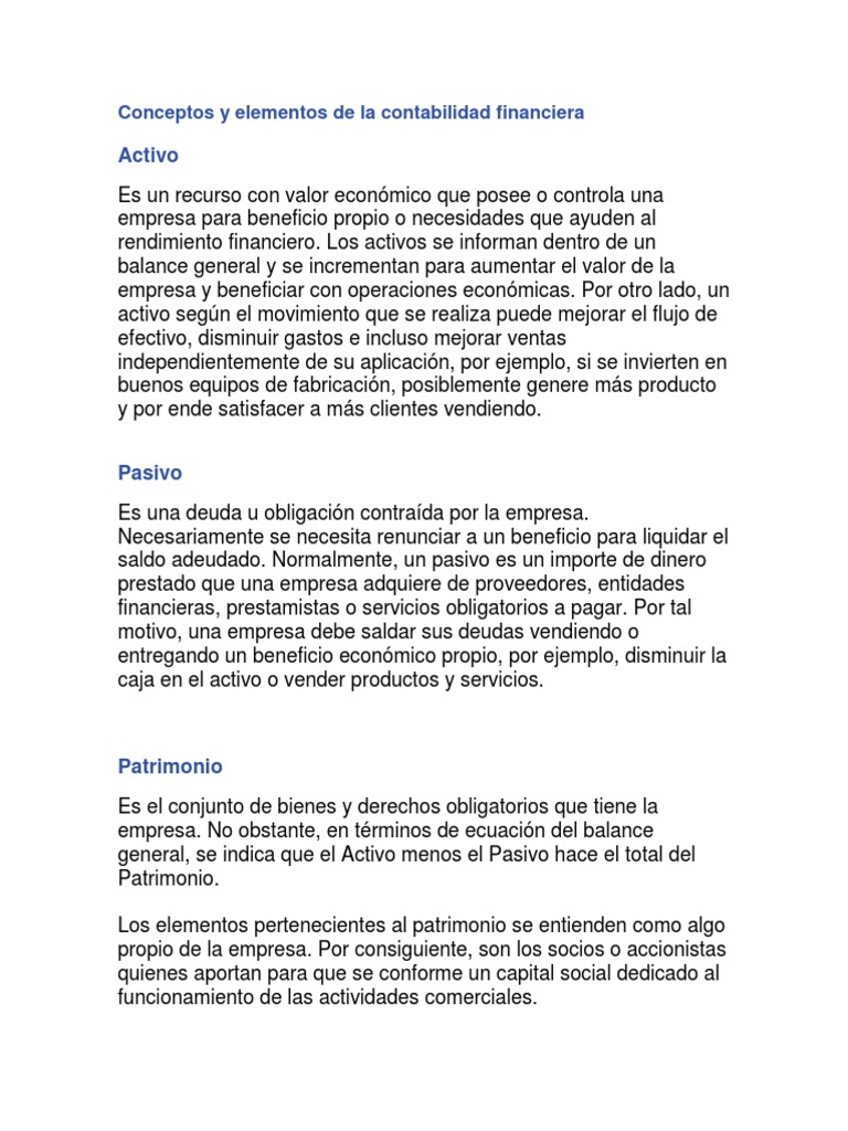 Elementos de la Contabilidad Financiera | PDF | Contabilidad ...