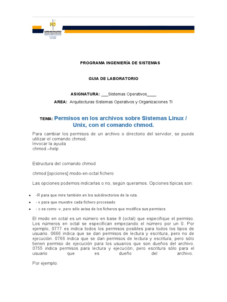 Permisos Octales en Linux: Comando chmod | PDF | Archivo de computadora ...