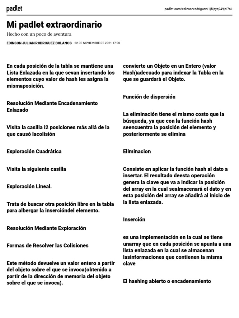 Tablas Hash PDF Matemáticas Aplicadas Ciencias de la Información