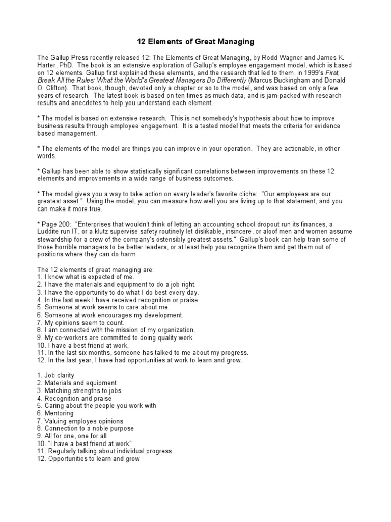 12 THE ELEMENTS OF GREAT MANAGING SUMMARY visual data 5