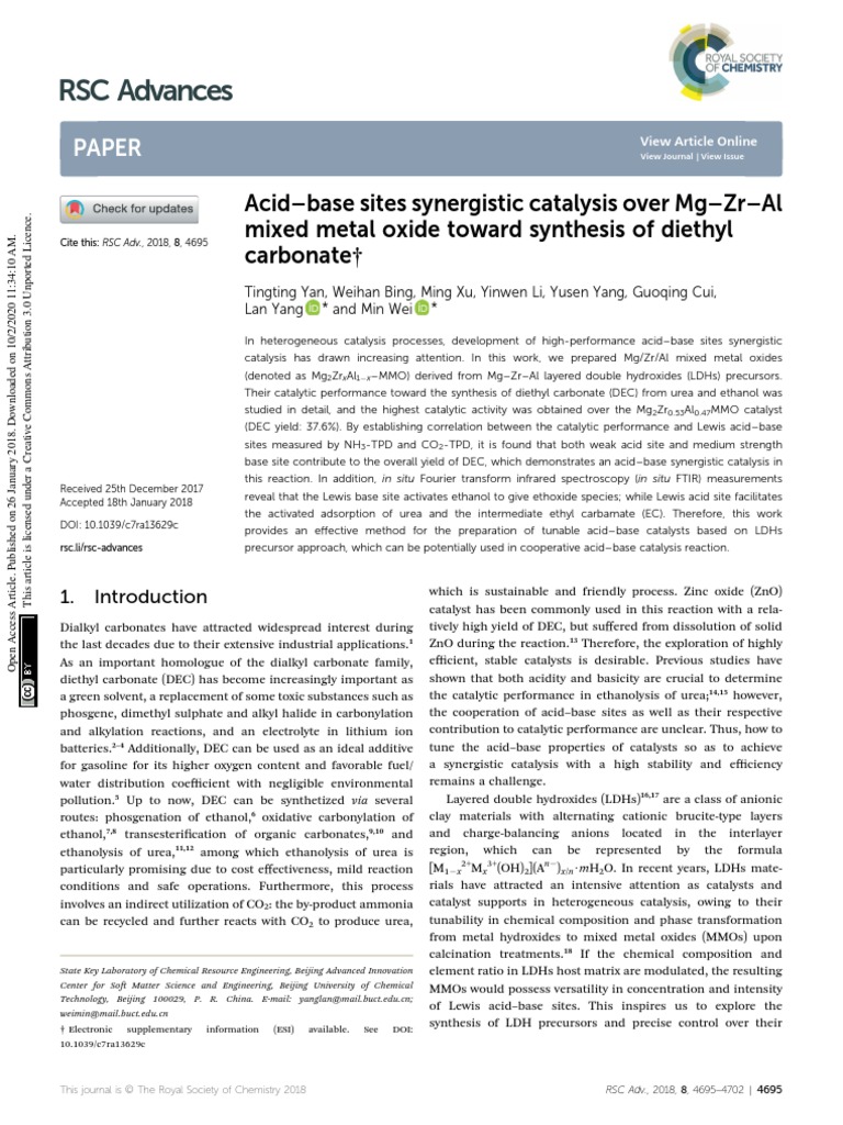 Journal PDF Catalysis Chemical Reactions