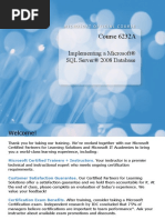 Course 6232A: Implementing A Microsoft® SQL Server® 2008 Database