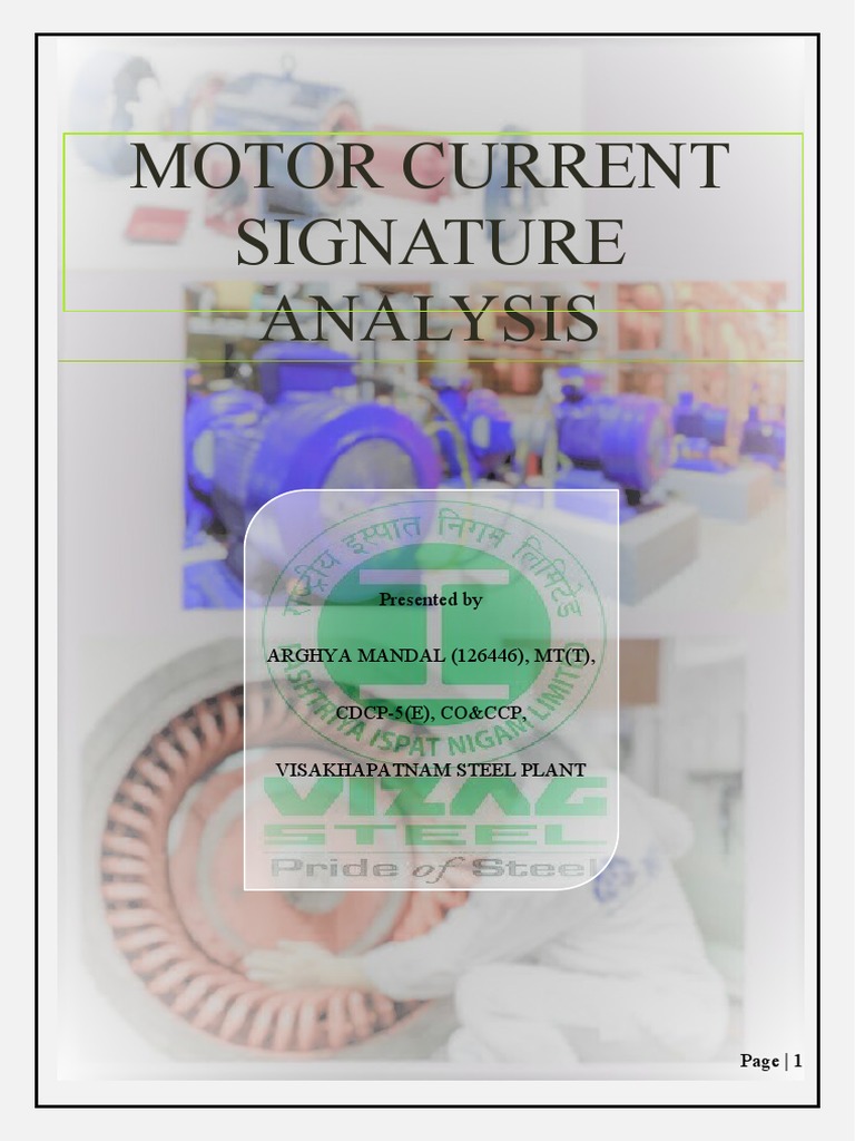 Motor Current Signature Analysis PDF Wavelet Fast Fourier Transform