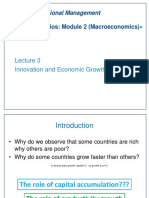 Innovation and Economic Growth: MSC in International Management Global Scenarios: Module 2 (Macroeconomics)