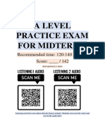 A Level Practice Exam For Midterm 2 Vocab Grammar A.K.