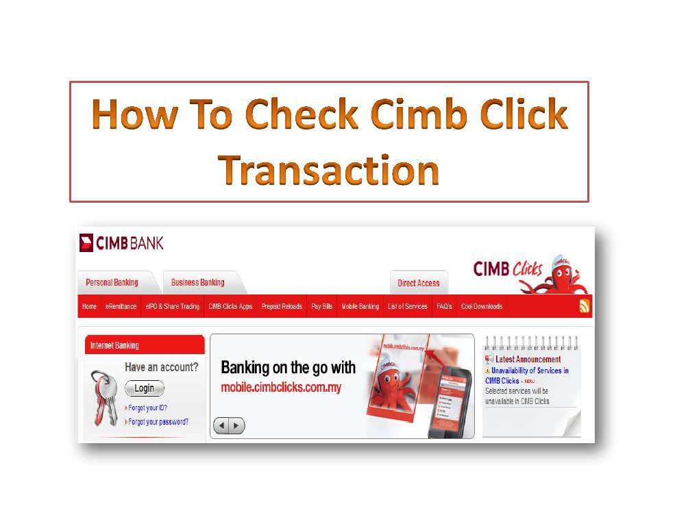 How To Check Cimb Click Transaction History Pdf