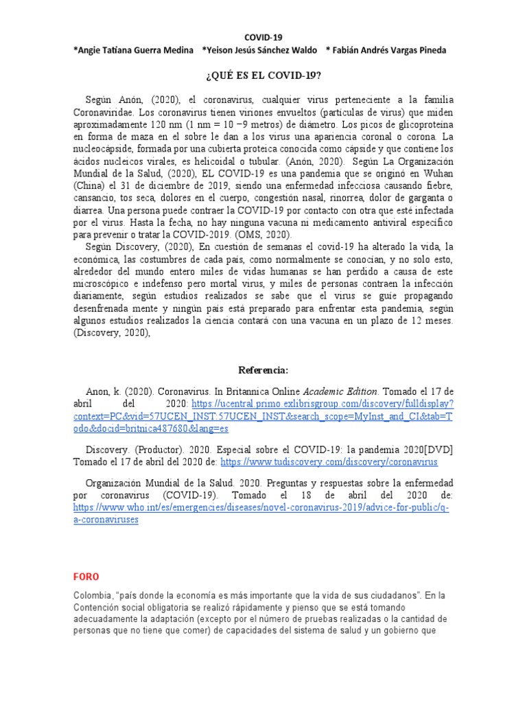 Impacto del COVID-19 en Colombia | PDF | Virus | Ciencias de la vida