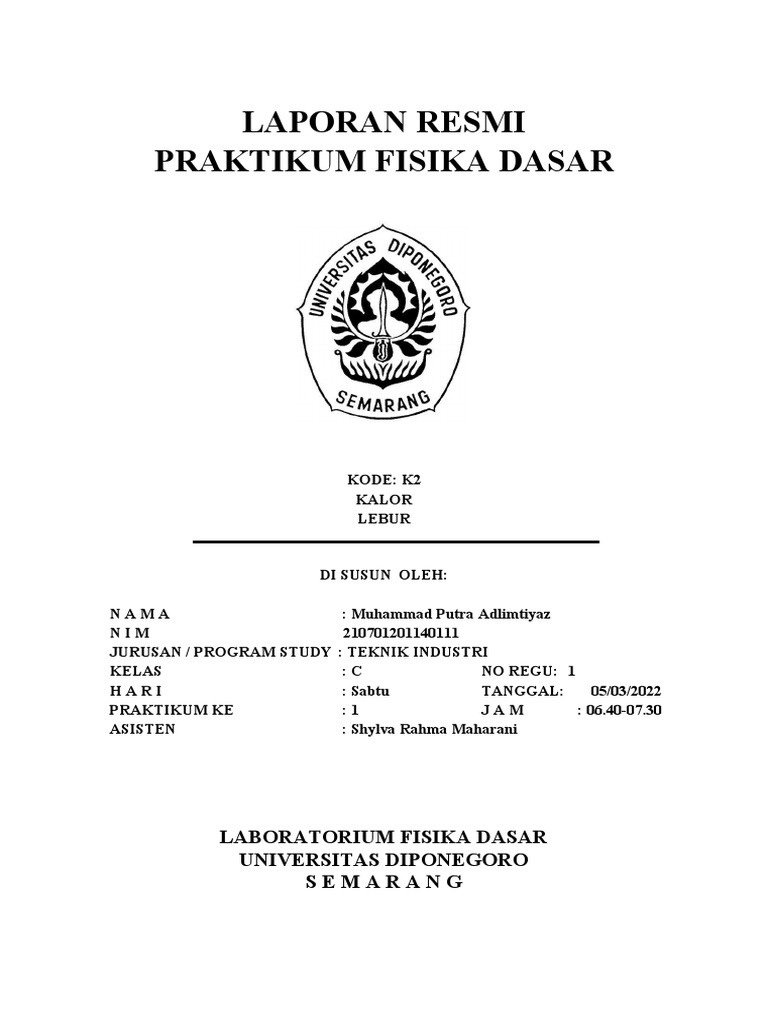 Tabel Kalor Lebur Es Praktikum Fisika | PDF
