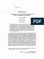 Brief Reports The Effects of Training in Self-Reinforcement and Reward: Implications For Depression