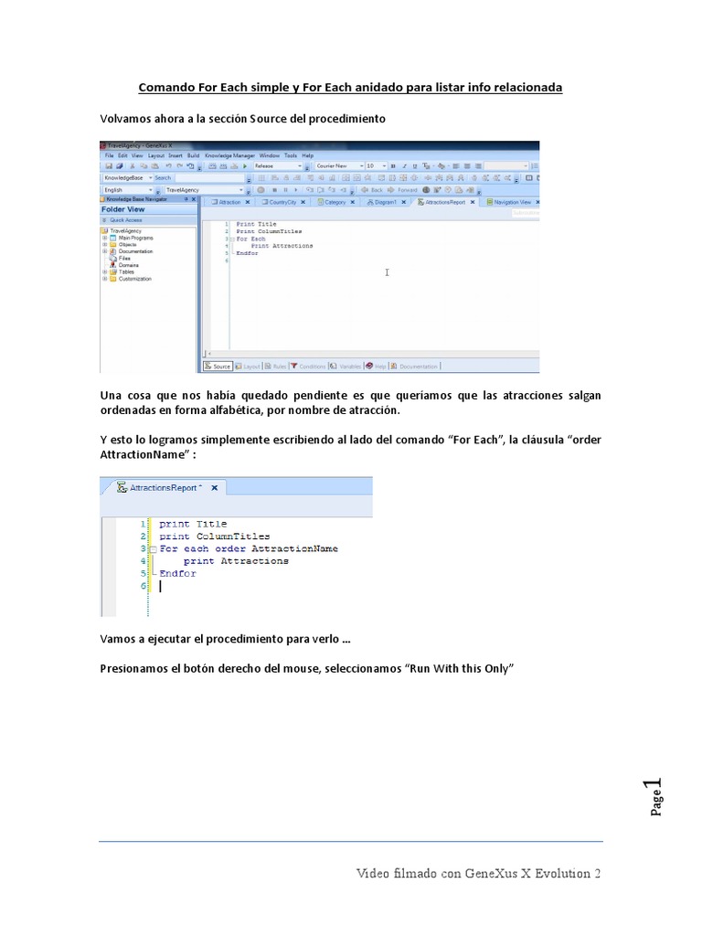 Comando For Each Simple YFor Each Anidadopara Listar Info Relacionada ...