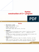 Syntax Construction of C++ Program: LO2. Data Types