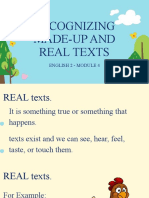 Recognizing Made-Up and Real Texts: English 2 - Module 4