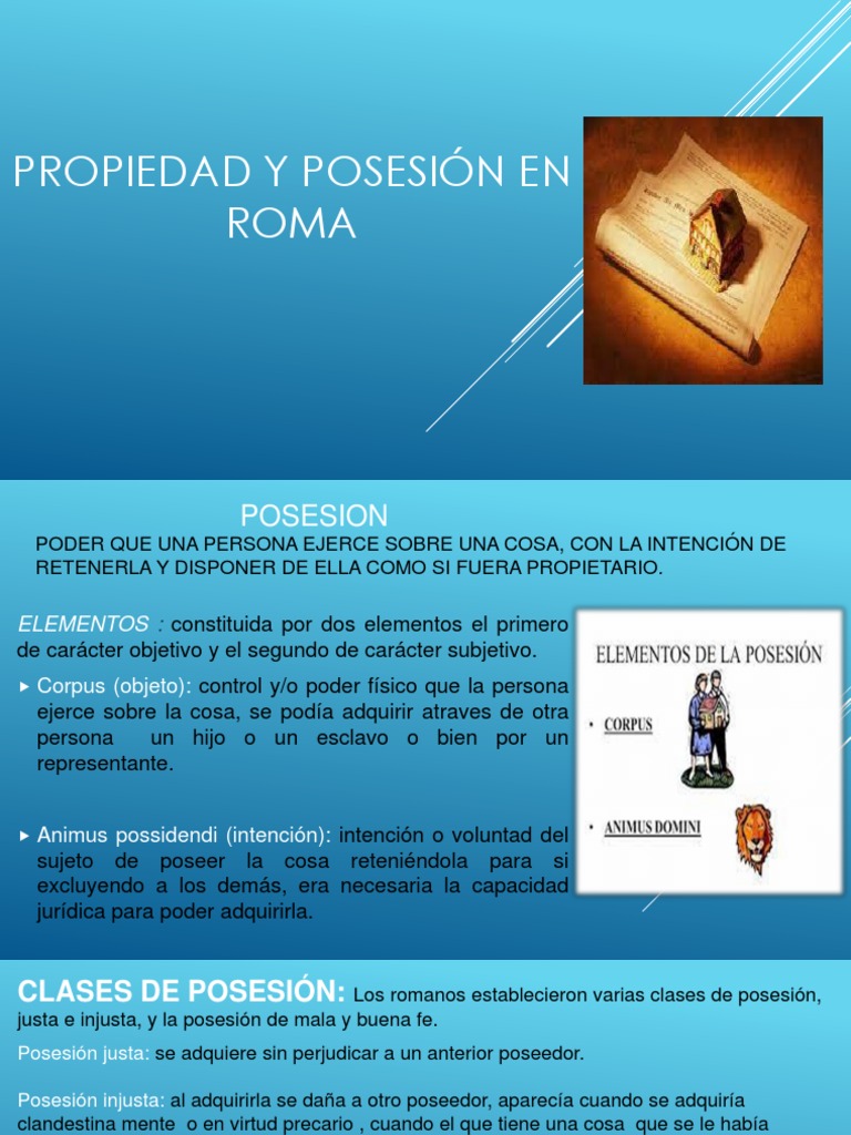 Propiedad y Posesión en Roma: Claves Jurídicas | PDF | Posesión (Ley ...