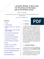 Improving Your Scientific Writing: A Short Guide Based On The Procedures and Strategies Employed by The Qtnano Group