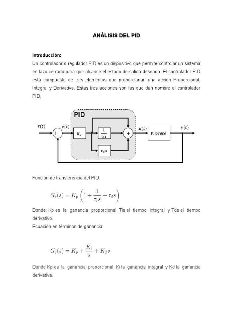 Analisis de PID | PDF | Ingeniería de Sistemas | Ciencias de la Computación