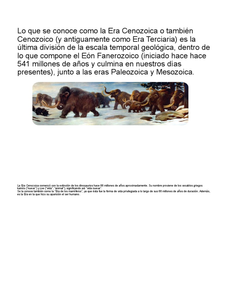 Lo Que Se Conoce Como La Era Cenozoica PDF Escala de tiempo geológico Naturaleza