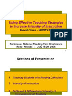 Effect Teaching to Increase Intensity of Instruct