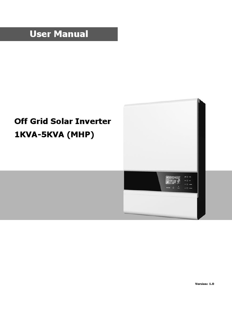User Manual Off Grid Solar Inverter 1KVA5KVA (MHP) PDF Power
