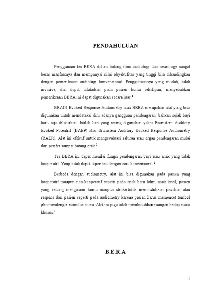 Manfaat dan Teknik Tes BERA | PDF