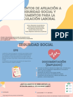 Documentos de Afiliación A La Seguridad Social y Documentos para La Vinculación Laboral