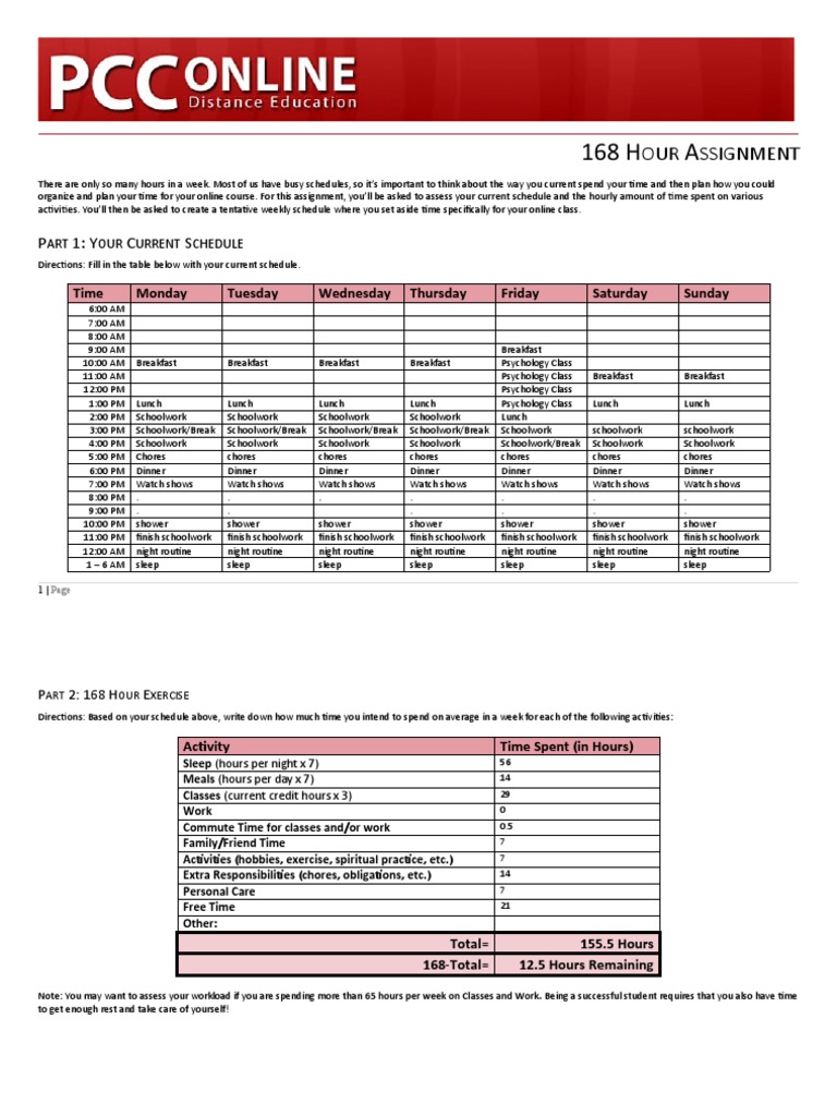 Time Management for Online Courses | PDF | Course Credit | Lunch