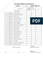 Daftar Hadir Peserta Ujian Sekolah SDN 026609 2017