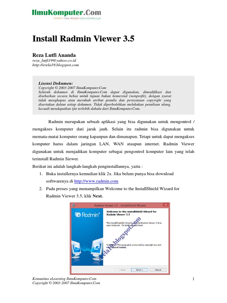 Install Radmin Viewer | PDF