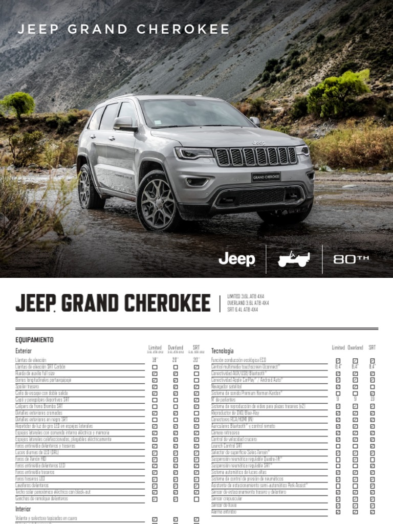 Jeep Grand Cherokee Ficha Tecnica Web 26-07 | PDF | Tracción en las ...