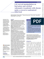 Effect of Cervical Manipulation On Vertebral Artery and Cerebral Haemodynamics in Patients With Chronic Neck Pain