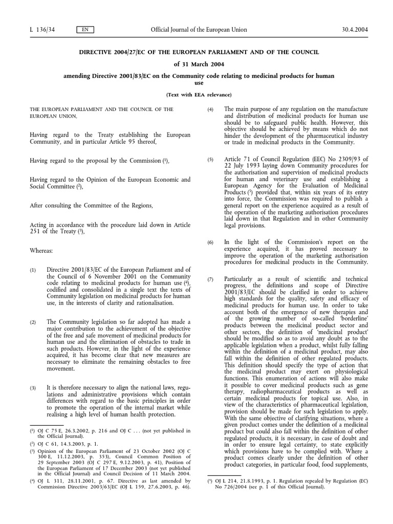 Directive 2004 Eec Pdf _ Directive – YMNPCC
