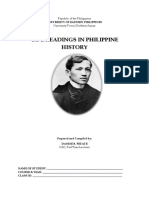 Ge 4: Readings in Philippine History: Republic of The Philippines University Town, Northern Samar