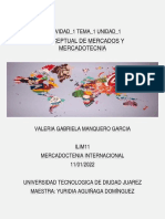 ACTIVIDAD - 1 TEMA - 1 UNIDAD - 1 Mapa Mental o Conceptual de Mercados y Mercadotecnia