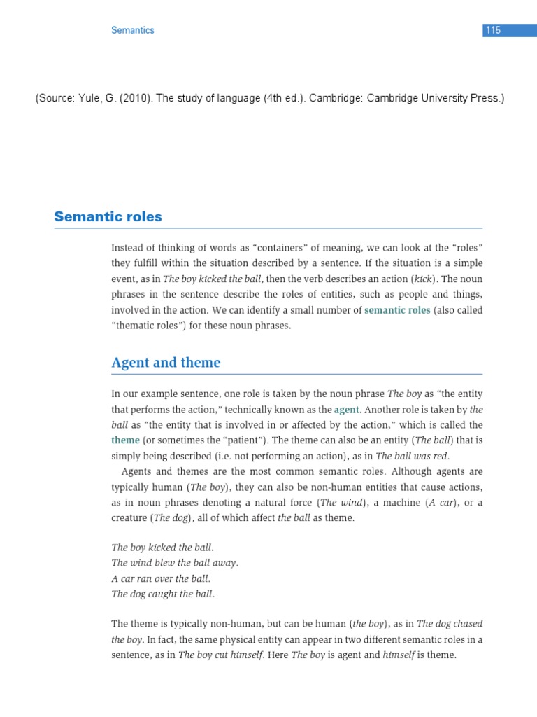1 Semantic Roles | PDF | Semantics | Noun