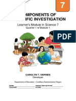 Components of Scientific Investigation: Learner's Module in Science 7