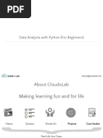 Data Analysis Using Python (Python For Beginners) - CloudxLab