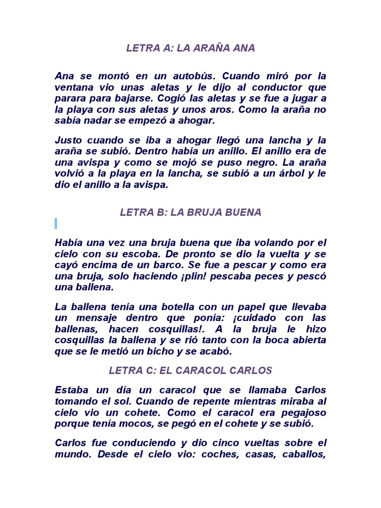 Textos con Letras del Abecedario | PDF